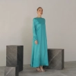 Women's Regular Flowing Maxi Silhouette Dress &mdash; Draped Back Elegant Wear &mdash; For Formal Galas, Wedding Guest Styling, Or Exclusive Evening Soir&eacute;es &mdash; Turquoise