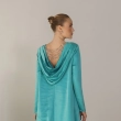 Women's Regular Flowing Maxi Silhouette Dress &mdash; Draped Back Elegant Wear &mdash; For Formal Galas, Wedding Guest Styling, Or Exclusive Evening Soir&eacute;es &mdash; Turquoise