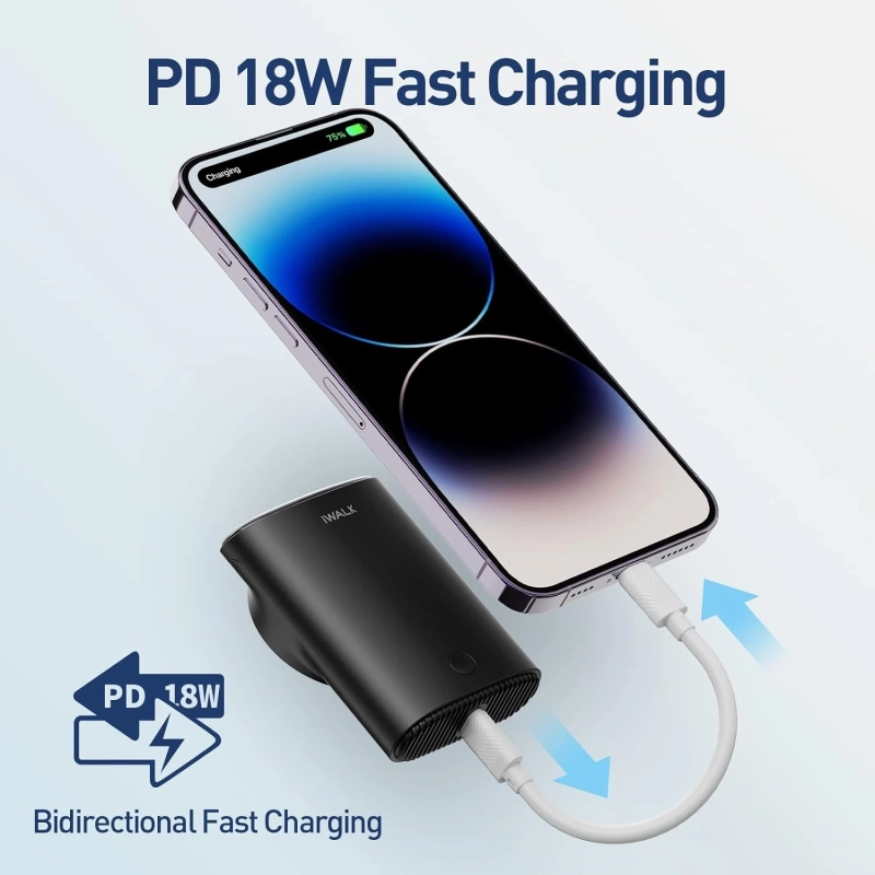 Magnetic Wireless Portable Charger, 9000mAh Power Bank White