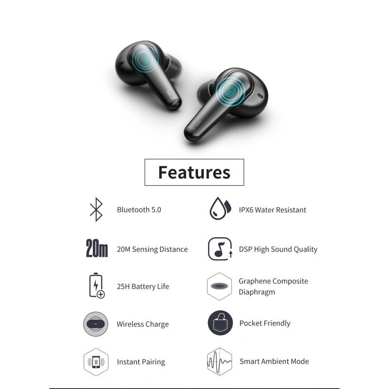 Armour AirBuds Bluetooth 5.0 True Wireless Bluetooth Earbuds, WaterProof Black