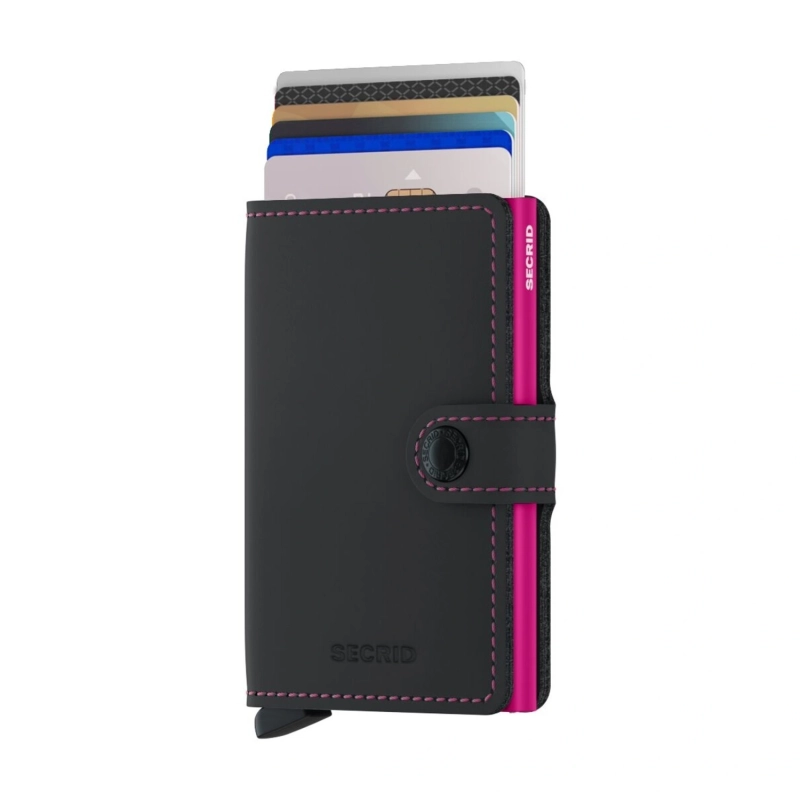 Mini Wallet Matte MM - Black &amp; Fuchsia