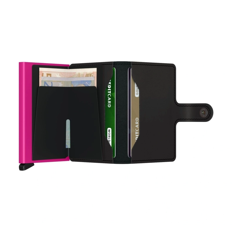 Mini Wallet Matte MM - Black &amp; Fuchsia