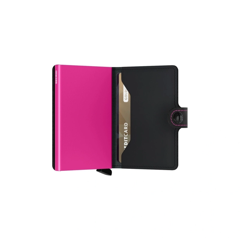 Mini Wallet Matte MM - Black &amp; Fuchsia