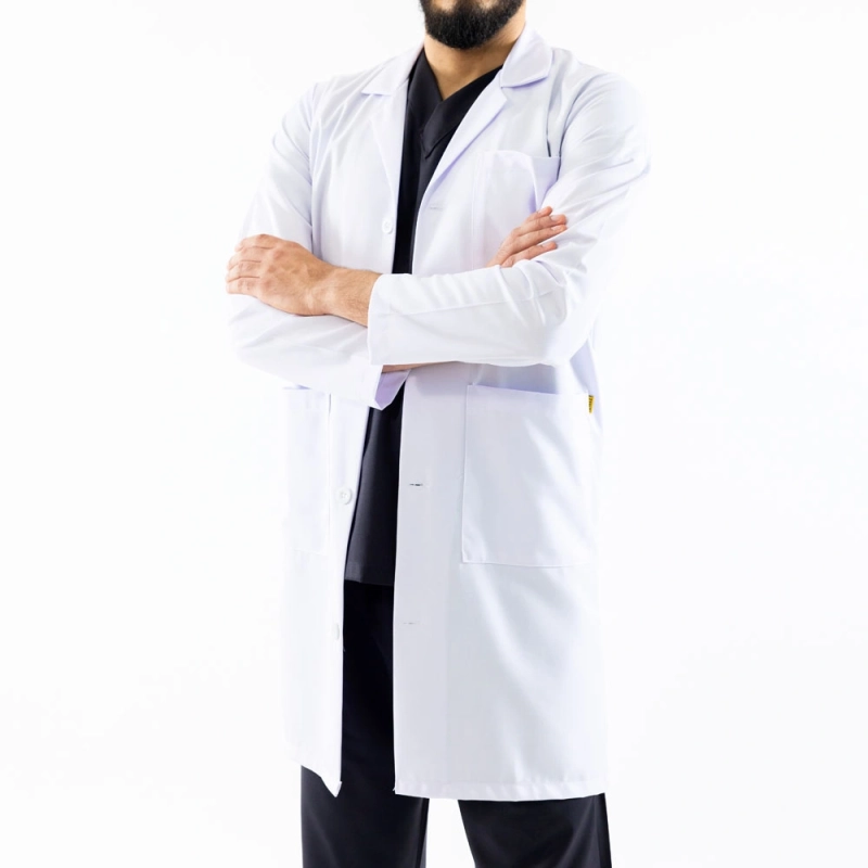 معطف طبي أبيض موحد للجنسين