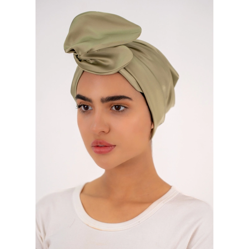 Turban - Moss Green Satin