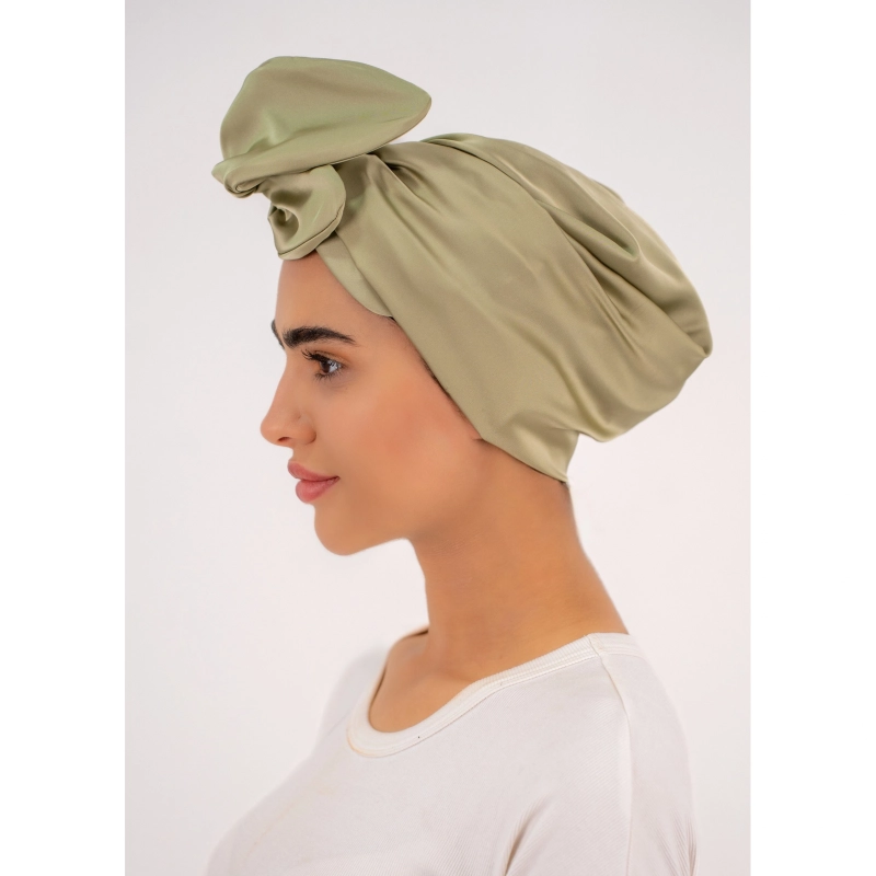 Turban - Moss Green Satin