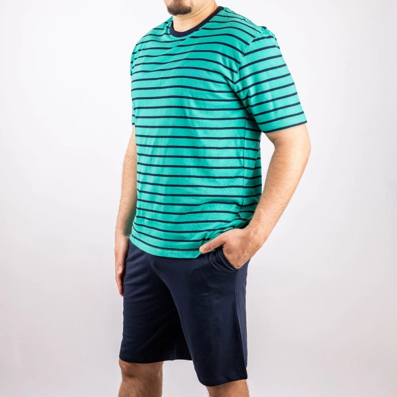 Men&rsquo;s Round Neck Short Pajama Set