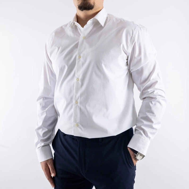 Men's Slim Fit Casual Classic Cotton Shirt - Off White