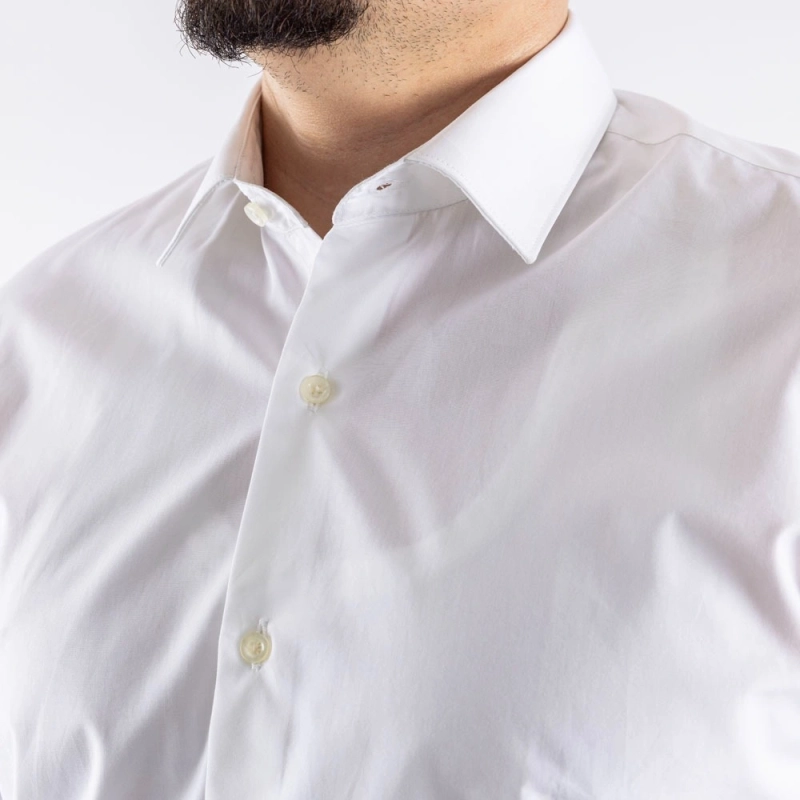 Men's Slim Fit Casual Classic Cotton Shirt - Off White