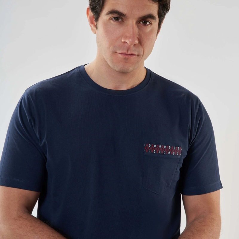 Men&rsquo;s Round Neck Short Pajama Set
