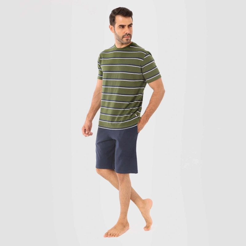 Men&rsquo;s Round Neck Short Pajama Set