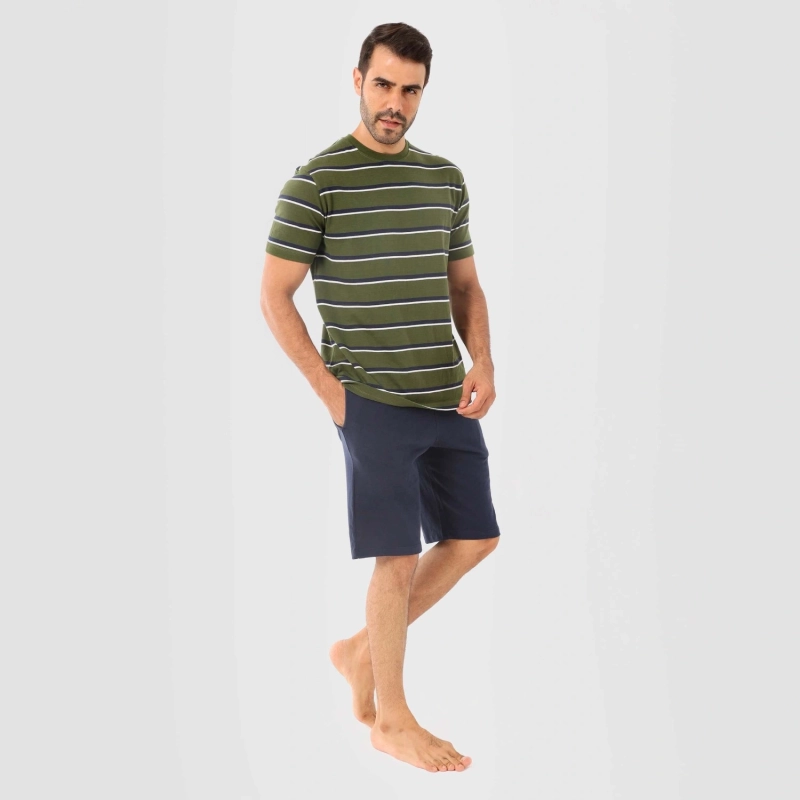 Men&rsquo;s Round Neck Short Pajama Set