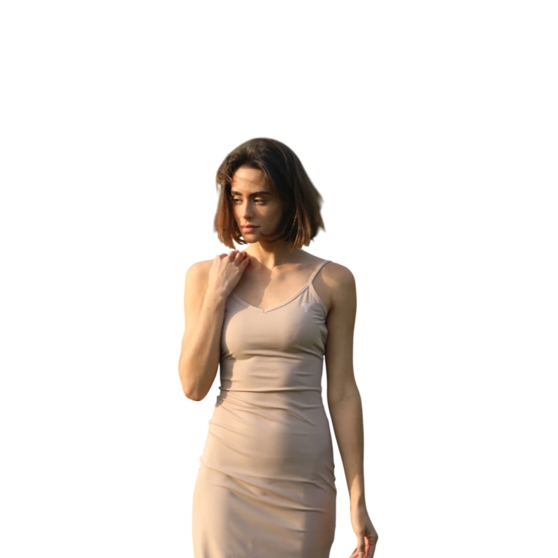 V-Neck Midi Dress