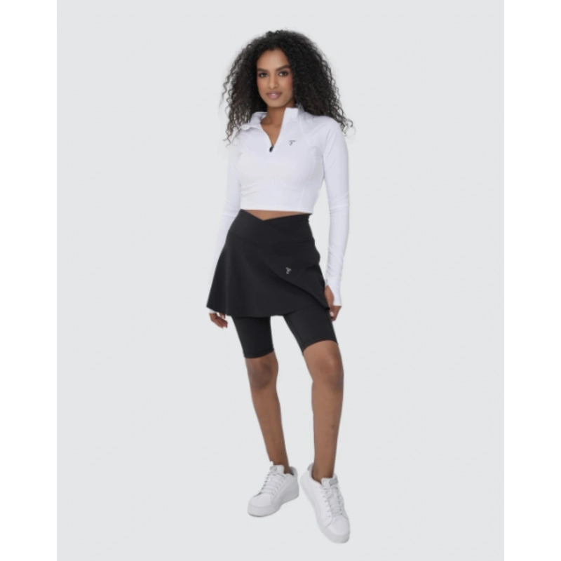 Half-Zip Long Sleeve Crop Top