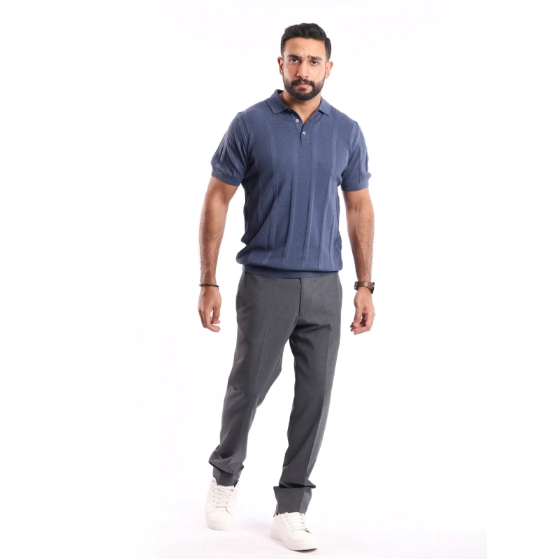 قميص بولو بأكمام قصيرة  &ndash; بنفسجي داكن