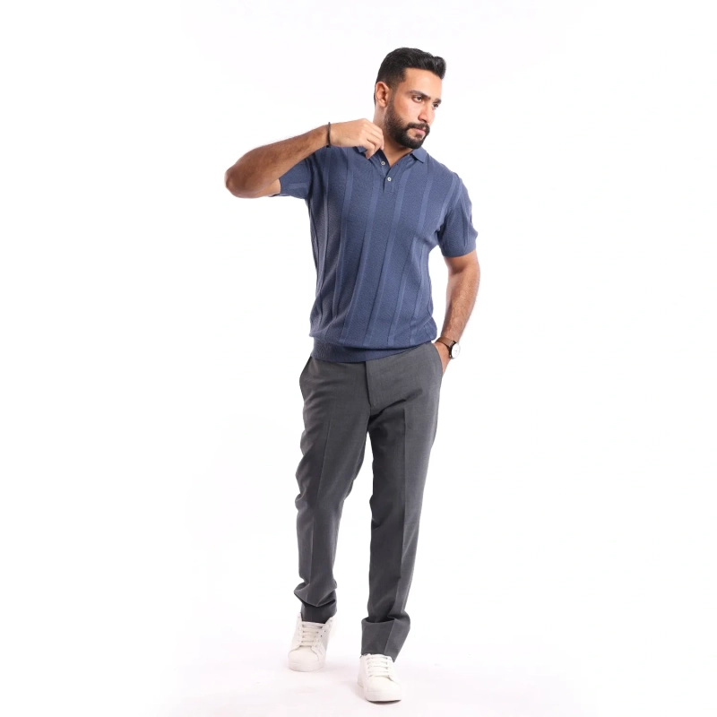 قميص بولو بأكمام قصيرة  &ndash; بنفسجي داكن