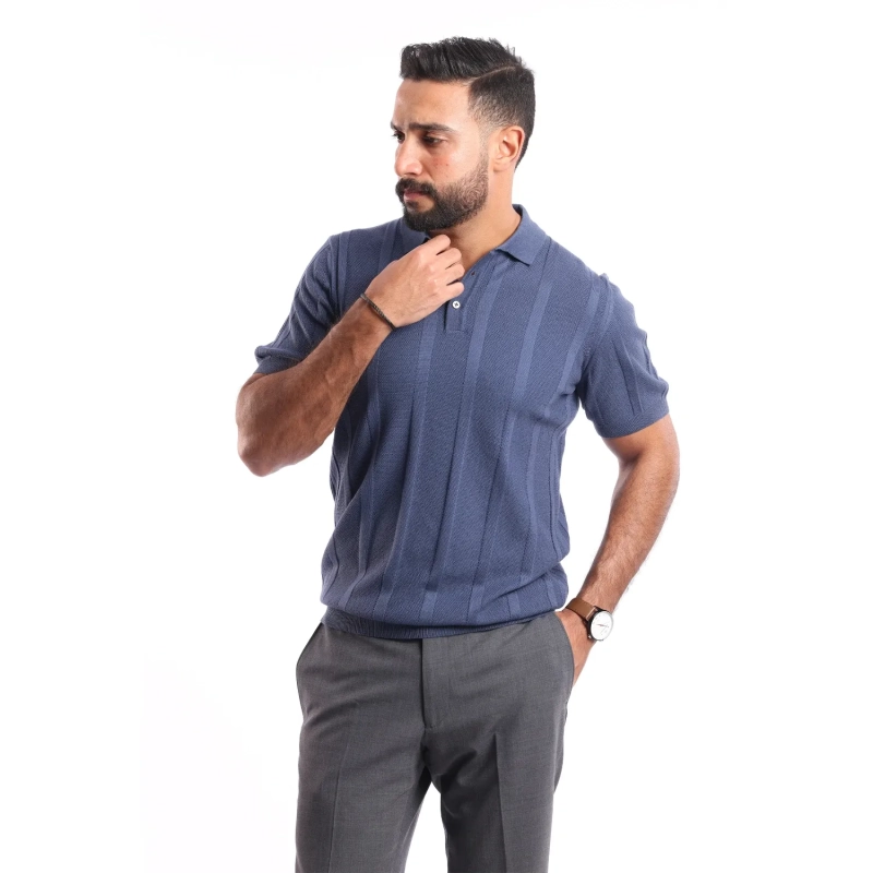قميص بولو بأكمام قصيرة  &ndash; بنفسجي داكن