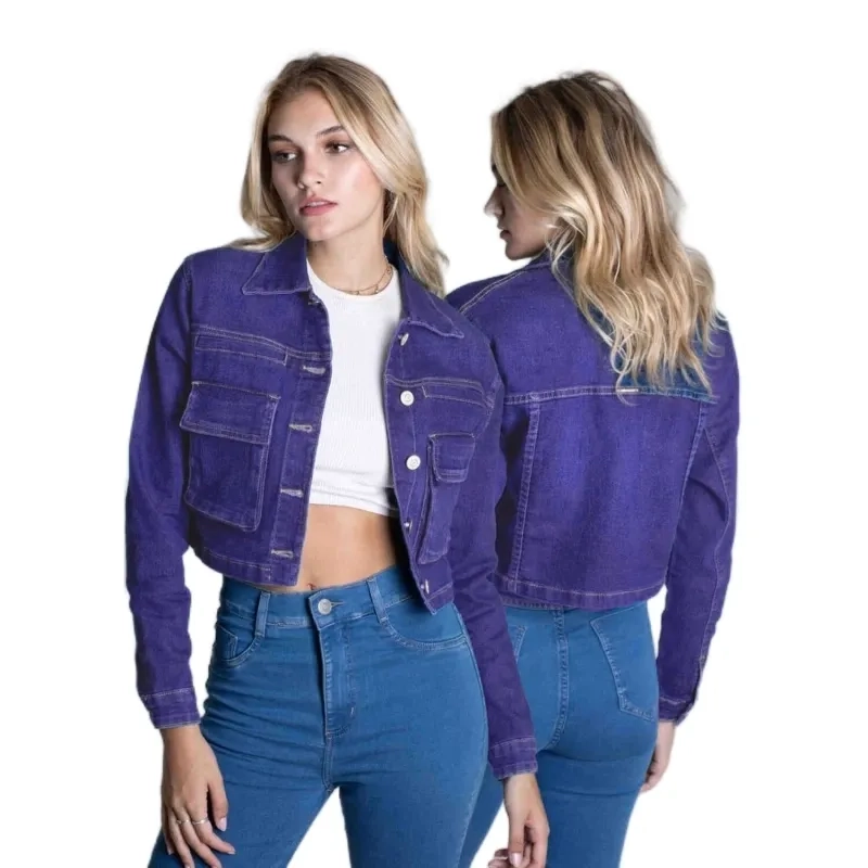 Women&rsquo;s Cropped Denim Jacket - Blue