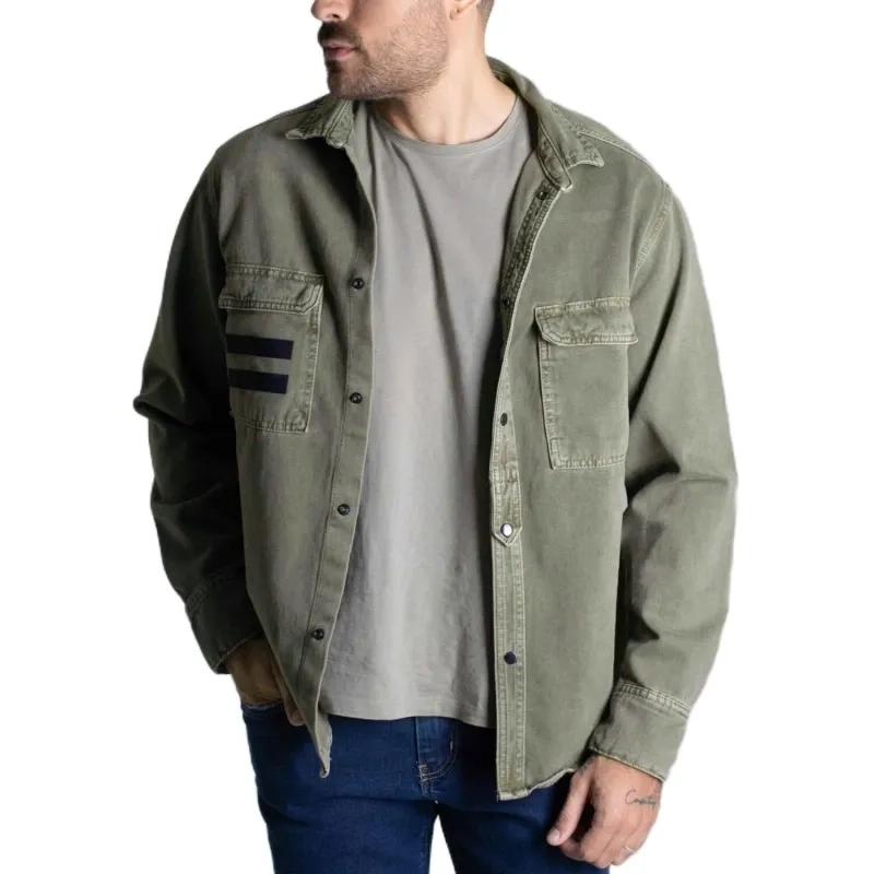 Men&rsquo;s Twill Jacket 100% Cotton - Moss Green