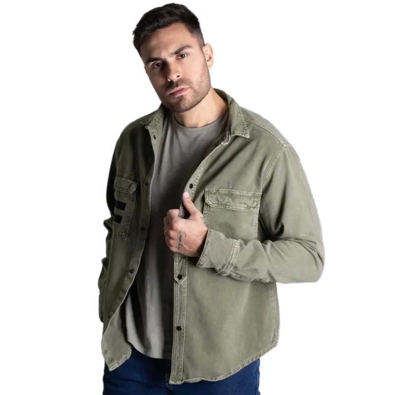 Men&rsquo;s Twill Jacket 100% Cotton - Moss Green