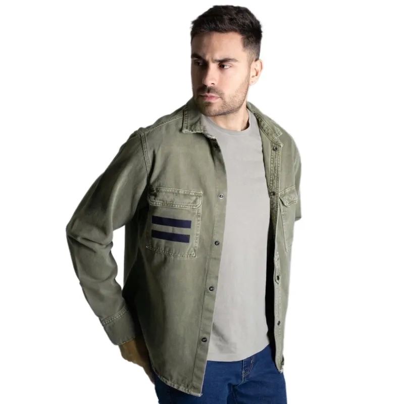 Men&rsquo;s Twill Jacket 100% Cotton - Moss Green