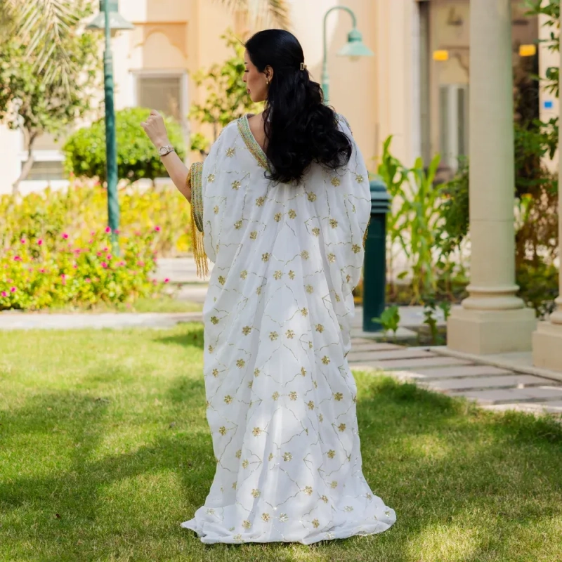 Women's Elegant Embroidered &amp; Beaded Closed Daraa - Free Size, Formal Gatherings