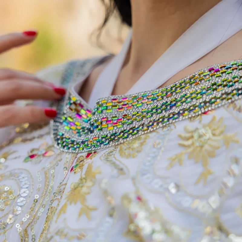 Women's Elegant Embroidered &amp; Beaded Closed Daraa - Free Size, Formal Gatherings