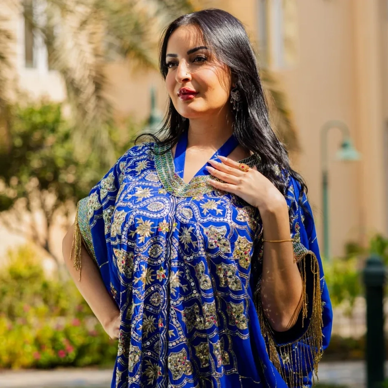 Women's Elegant Embroidered &amp; Beaded Closed Daraa - Free Size, Formal Gatherings