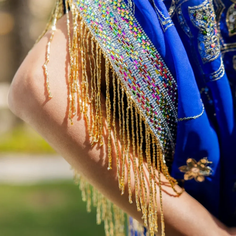 Women's Elegant Embroidered &amp; Beaded Closed Daraa - Free Size, Formal Gatherings