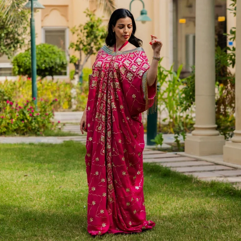 Women's Elegant Embroidered &amp; Beaded Closed Daraa - Free Size, Formal Gatherings