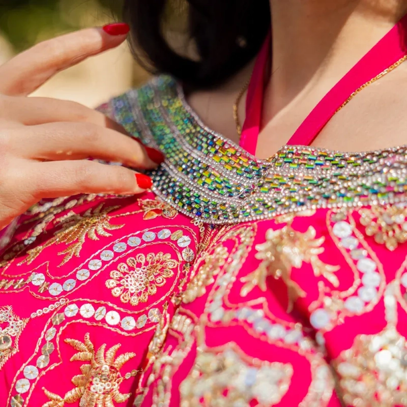 Women's Elegant Embroidered &amp; Beaded Closed Daraa - Free Size, Formal Gatherings