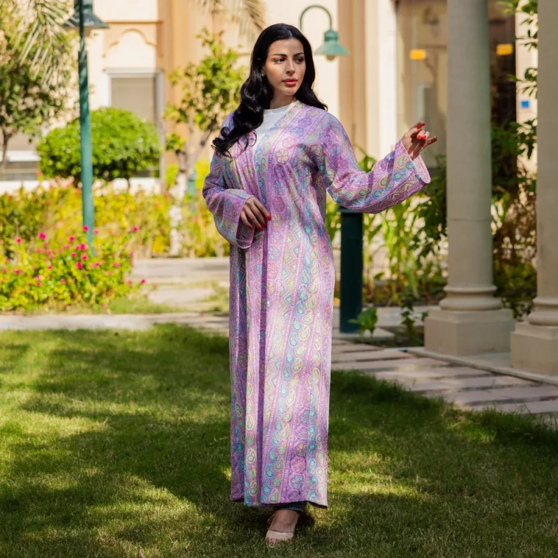 Women's Elegant Regular-Fit Open Kimono - Embroidery &amp; Beaded, Formal Gatherings - Pink