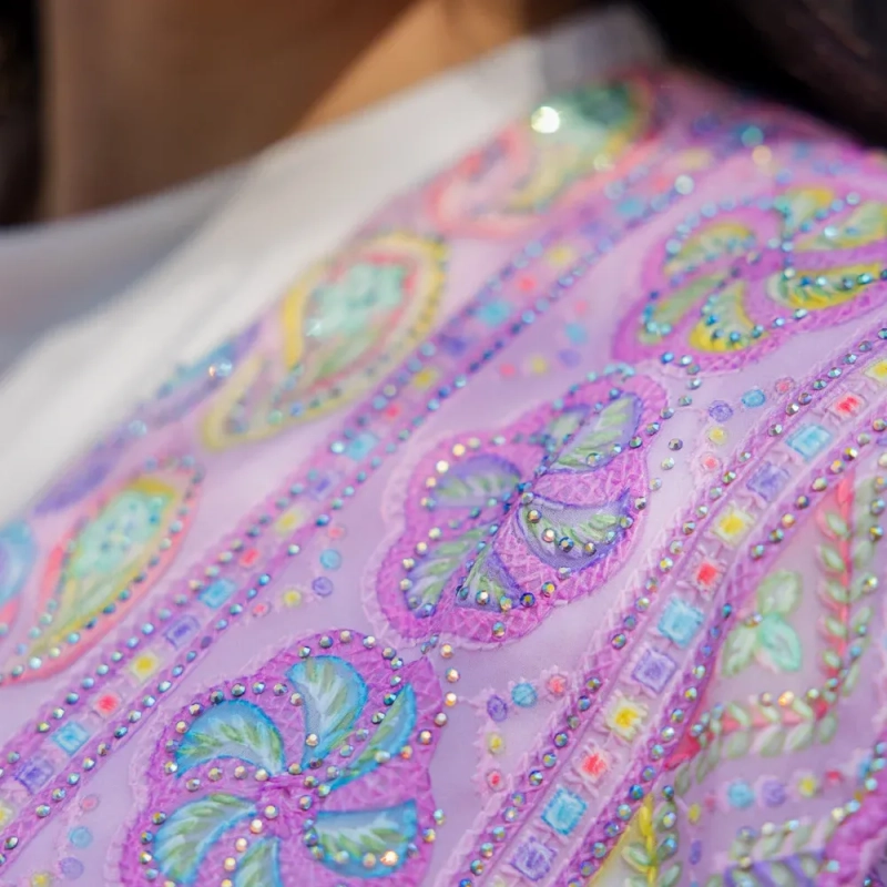 Women's Elegant Regular-Fit Open Kimono - Embroidery &amp; Beaded, Formal Gatherings - Pink