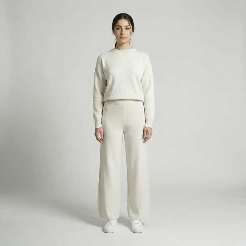 Women&rsquo;s stylish  Knitwear Set With Relaxed-Fit Top And Wide-Leg Pants