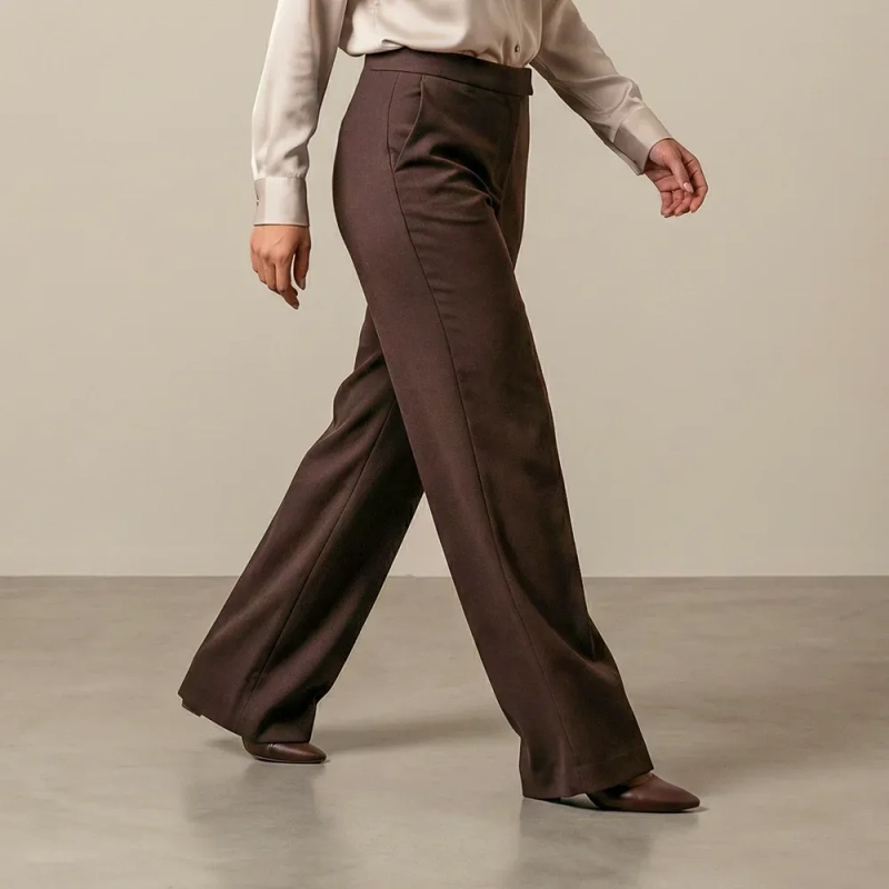 Women&rsquo;s High-Waisted Wide-Leg Trousers &ndash; Pleated Front Tailored Pants &ndash; Professional Workwear Essentials