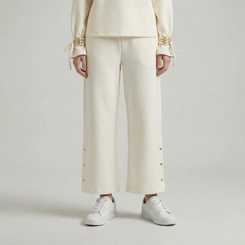 Women&rsquo;s Comfy Pants With Side Button Detail And Relaxed Fit, Perfect For Daily Wear, Casual Outings, And Lounging