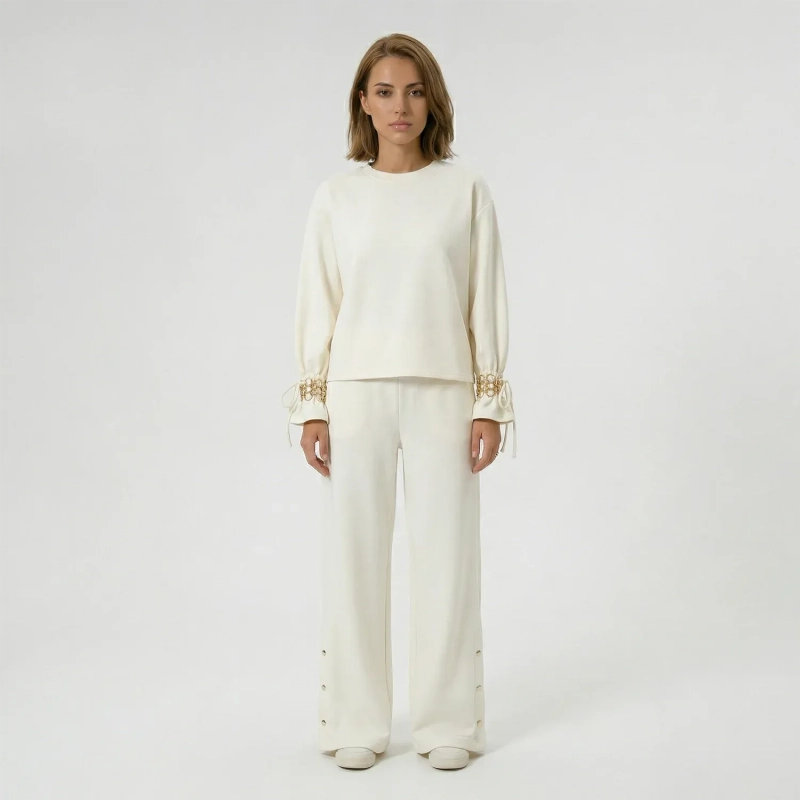 Women&rsquo;s Comfy Pants With Side Button Detail And Relaxed Fit, Perfect For Daily Wear, Casual Outings, And Lounging