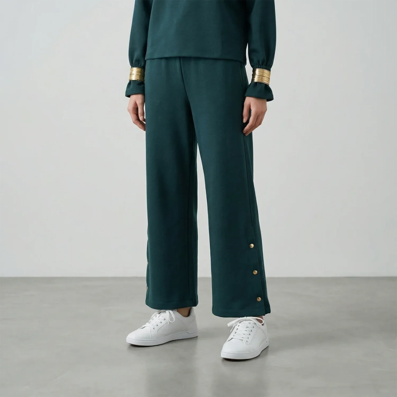 Women&rsquo;s Comfy Pants With Side Button Detail And Relaxed Fit, Perfect For Daily Wear, Casual Outings, And Lounging