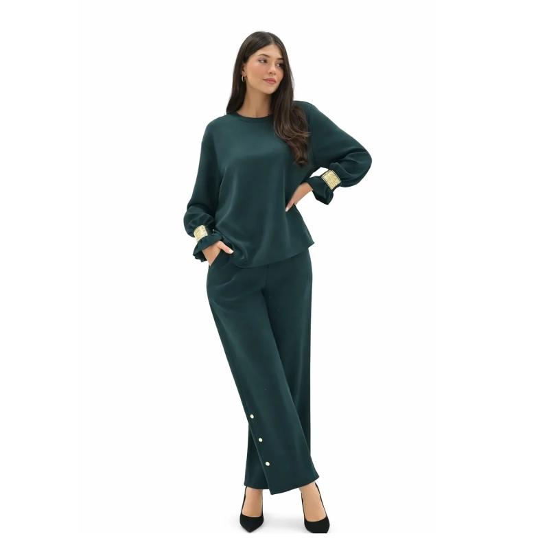 Women&rsquo;s Comfy Pants With Side Button Detail And Relaxed Fit, Perfect For Daily Wear, Casual Outings, And Lounging