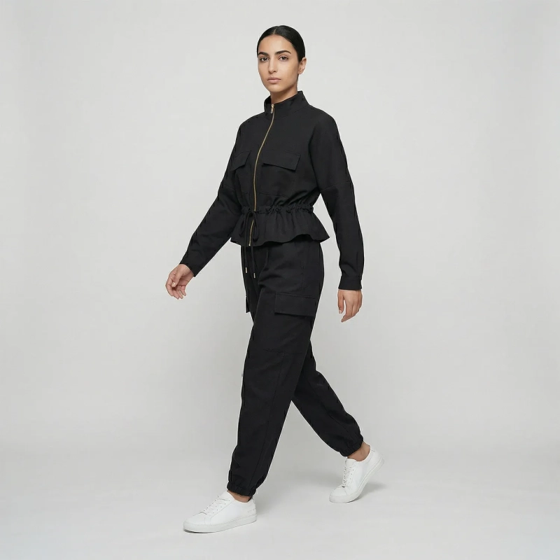 Women&rsquo;s Relaxed Casual Jacket And Cargo Pants Set Perfect For Daily Wear And Comfortable Styling