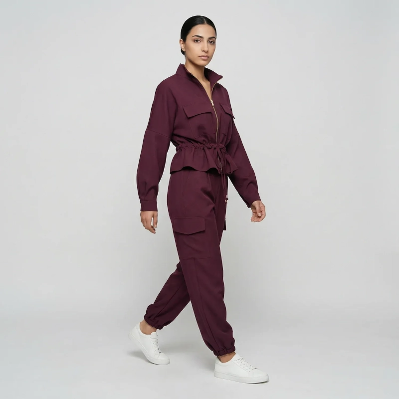 Women&rsquo;s Relaxed Casual Jacket And Cargo Pants Set Perfect For Daily Wear And Comfortable Styling