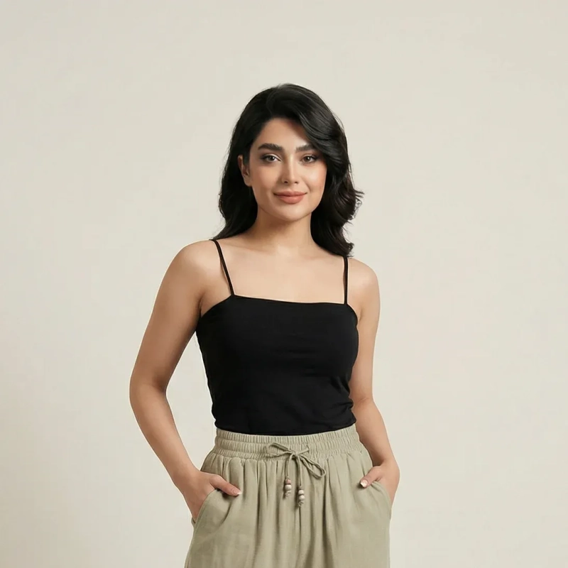 Women&rsquo;s Basic Cropped Tank Top With Padded Support For Summer Looks