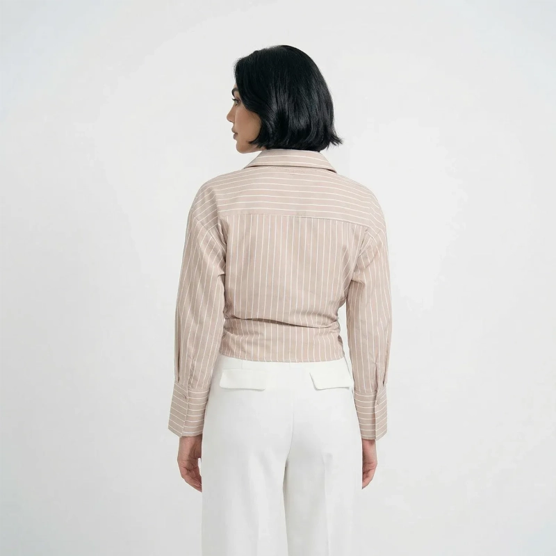 Women&rsquo;s Versatile Shirt With Built-In Tie For Daily Wear And Social Events