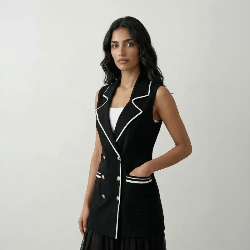 Women&rsquo;s  Modern  Vest With Refined Cut And Versatile Design &ndash; Black