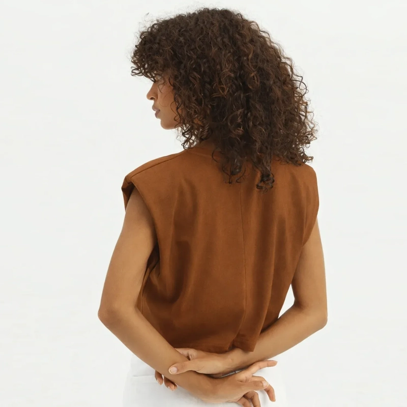 Women&rsquo;s Shoulder-Padded Casual Top For Effortless Chic And Confident Everyday Style