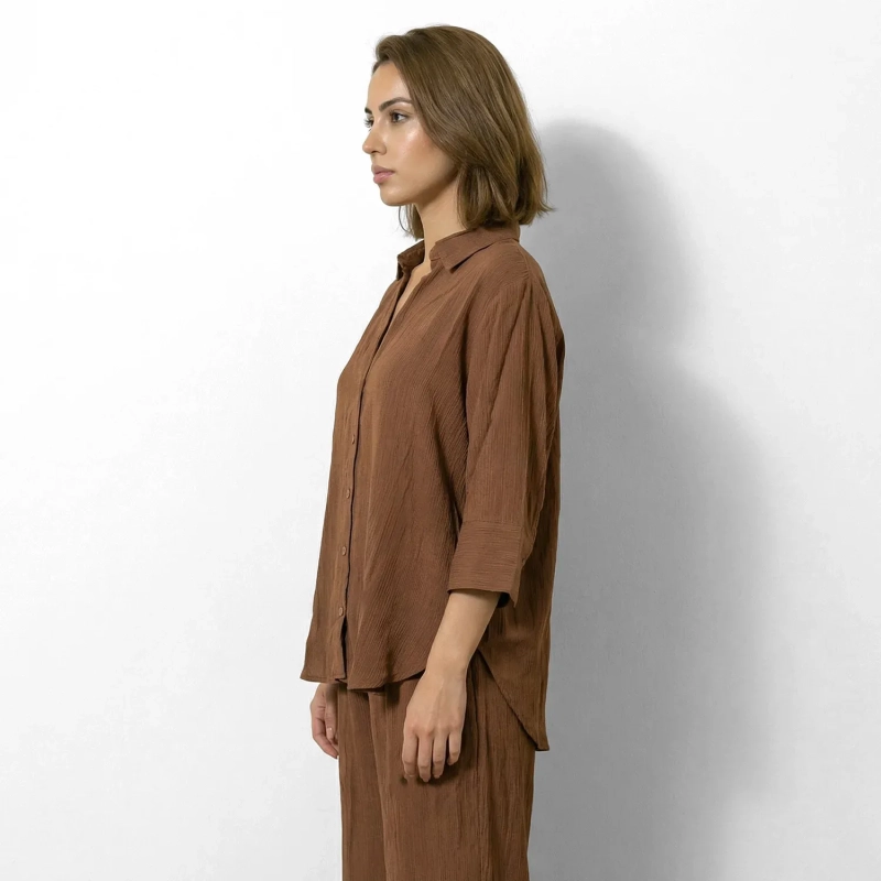 Women&rsquo;s Tie-Front Long Sleeve Shirt For Elegant Everyday And Smart-Casual Looks