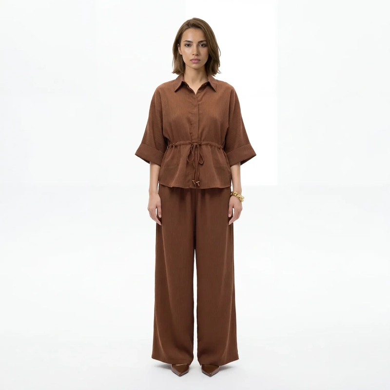 Women&rsquo;s Belted Waist Shirt For Elegant And Smart Casual Wear