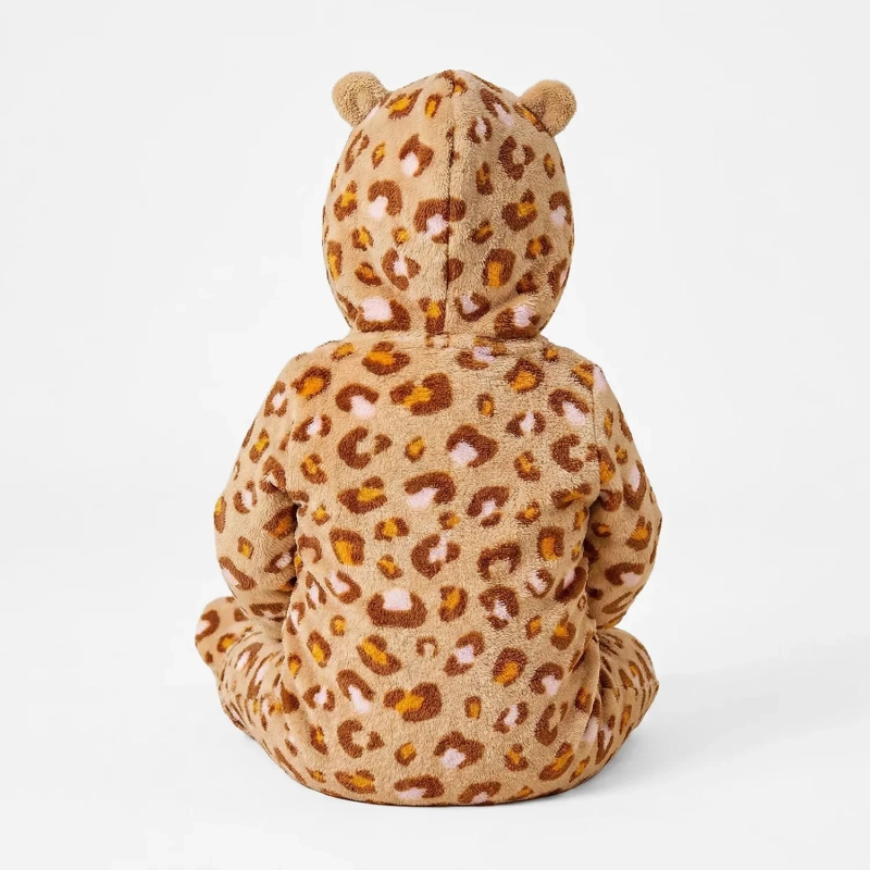 Tip Top Baby Jaguar Print Hooded Jumpsuit &ndash; Cozy Plush Comfort