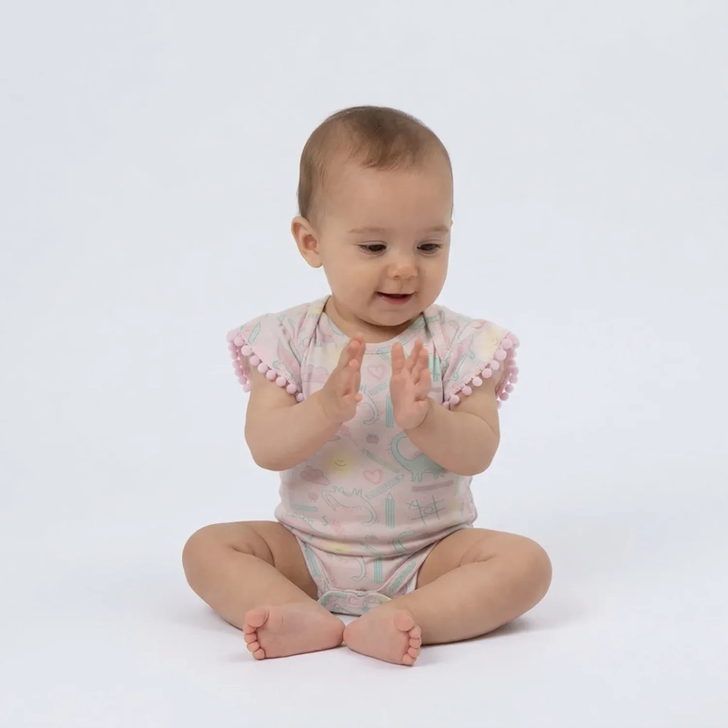 Tip Top Newborn Bodysuit Dinosaurs &ndash; Light Pink
