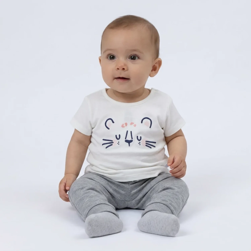 Tip Top Toddler Little Cat T-Shirt &ndash; Off-White